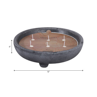 Scented Candle - Lemon Soy Wax Black Ceramic Footed, 46 Oz.