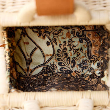 The Winding Road Ivory Rattan Petite Handbag