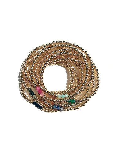 Kaylie Dawn Jewelry Gemma Handmade in USA Gold Stretchy Bracelets