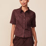 Anthem Faux Suede Button Front Shirt - Chocolate