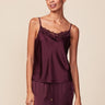 Anthem Lace Trim Satin Cami - Wine
