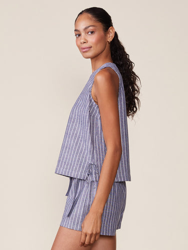 Anthem:  Striped Linen Bow w Detail