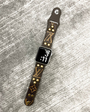 The Smart Minimalist  Upcycled LV Apple Watch Band 3844mm